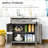 Farmhouse Sideboard Buffet Cabinet, Barn Door Style Kitchen Cabinet, 32" Accent Cabinet For Kitchen, Living Room Or Entryway, Gray Wash