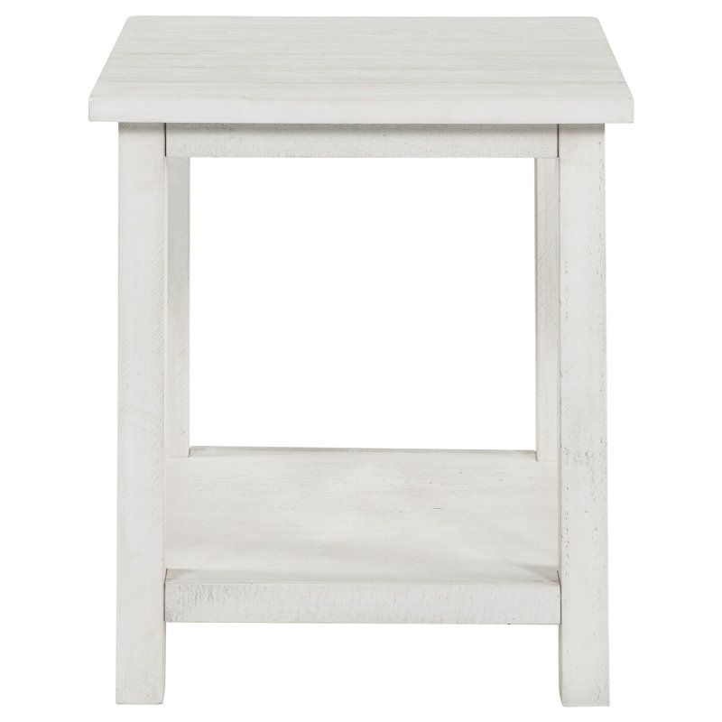 Table de bout en bois Stenson, Blanc