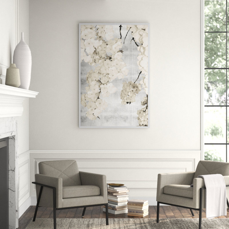 Silver Blossoms' Framed Graphic Art Print