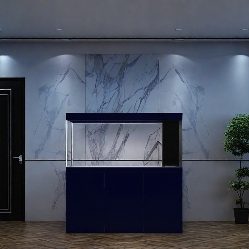 Réservoir d'aquarium sur pied rectangulaire bleu marine, 95 gallons (H 61 po x l 47,2 po x P 19,6 po)