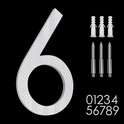 Numéro de maison 8 po en aluminium massif antirouille, flottant ou encastré