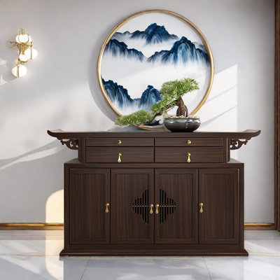 Buffet en bois massif de style chinois