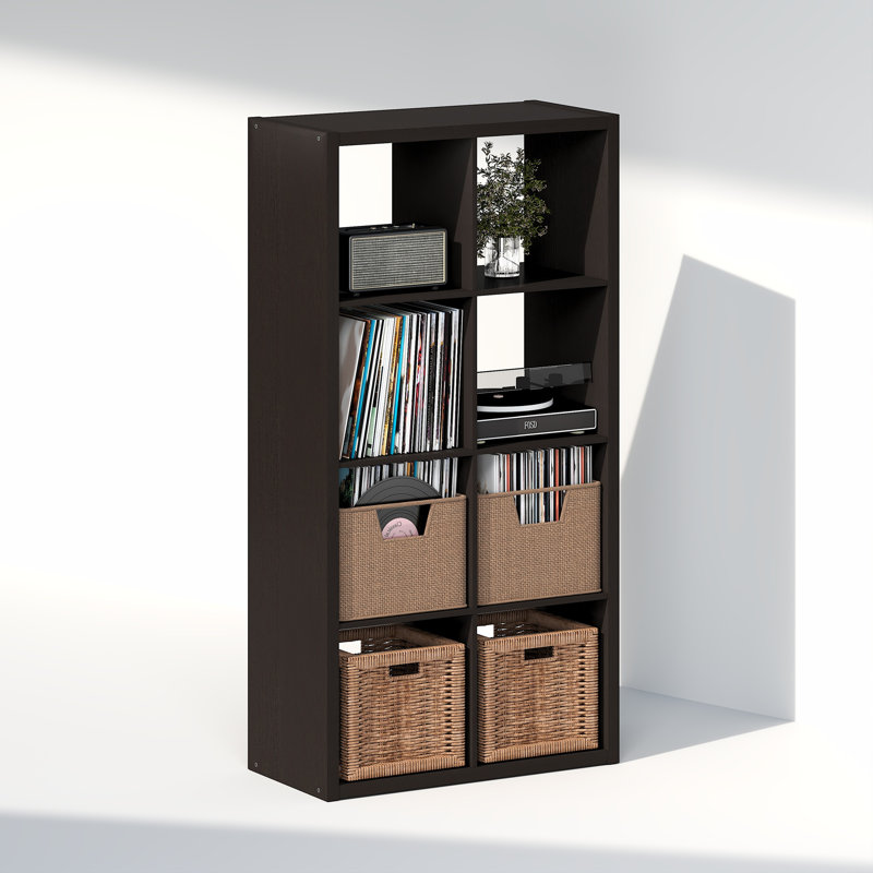 Tanvee 147.09cm H Media Shelves, Dark Oak