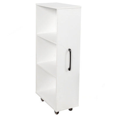 Bibliothèque avec armoire à trois portes coulissantes, bibliothèque sur pied à 3 niveaux, classeur à dossier coulissant, armoire de rangement dissimulée dans le salon de la chambre à coucher avec roulettes