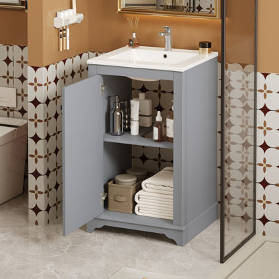 Bathroom Vanity With Sink&Adjustable Shelf