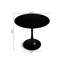 Petite table de salle à manger ronde de 31,5 po de diamètre noire, en forme de tulipe, plateau de table, idéal pour 2 à 4 personnes, base blanche, piédestal moderne facile à installer, assemblage-789896021