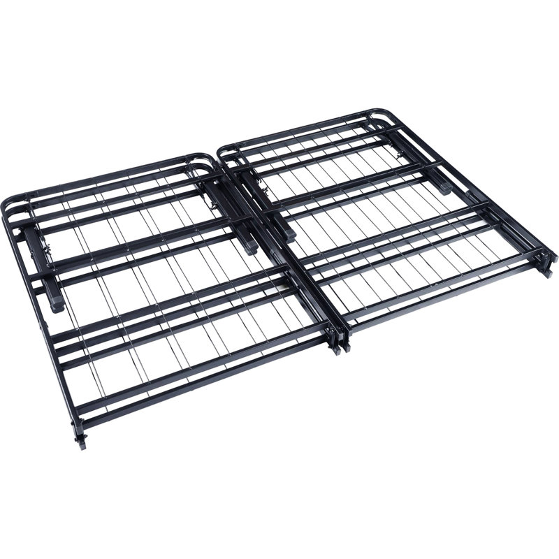 Lit plateforme double noir, acier robuste pour une berceuse moderne