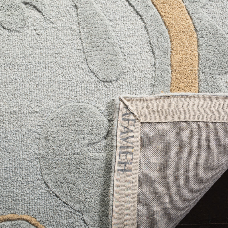 Candelo Soho Hand Tufted Wool Floral Rug, Round 6'