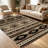 1PC Modern Abstract Geometric Curved Swirl Grey Yellow Black Tone area rugs for Living Room, Soft and Comfortable, Suitable for all seasons, easy-to-maintain, machine washable Indoor floor mat, Under Table Farmhouse suitable for dining table.-128979628