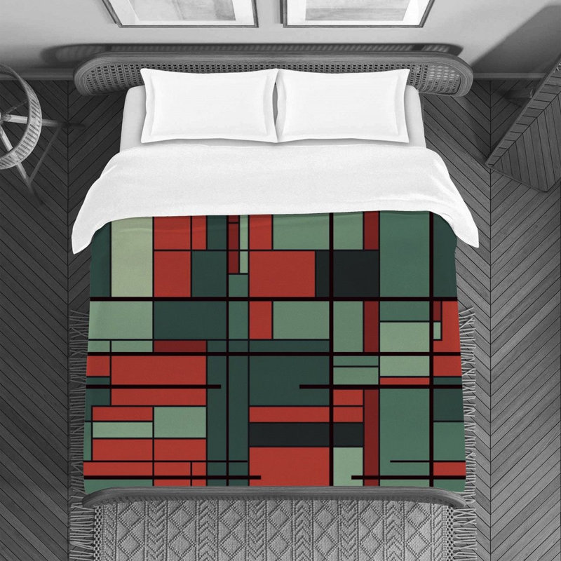 Polyester Geometric Shapes Duvet Cover, Twin Duvet Cover