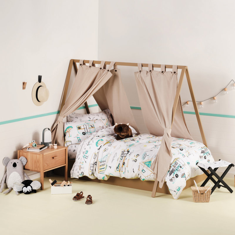Down By The River Cotton Abstract Duvet Cover Set with Pillowcases Included, Double Duvet Cover + 2 Standard Pillowcases