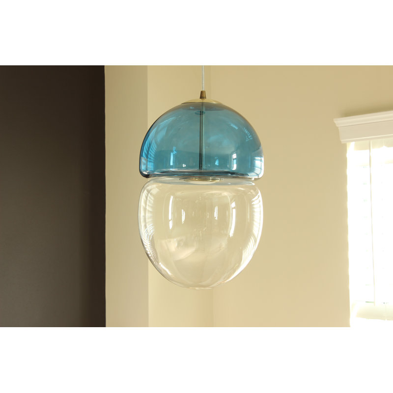 Suspension en verre Tierra, Bleu