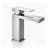 Single Handle Square Bathroom Sink Faucet, One Hole Deck Mount Basin Faucet with Ceramic Cartridge for Bathroom Vanity