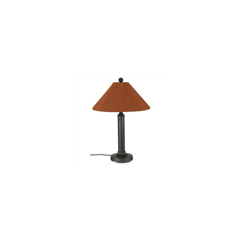 Delapena 36'' Plug-in Outdoor Table Lamp, White, Chili Linen
