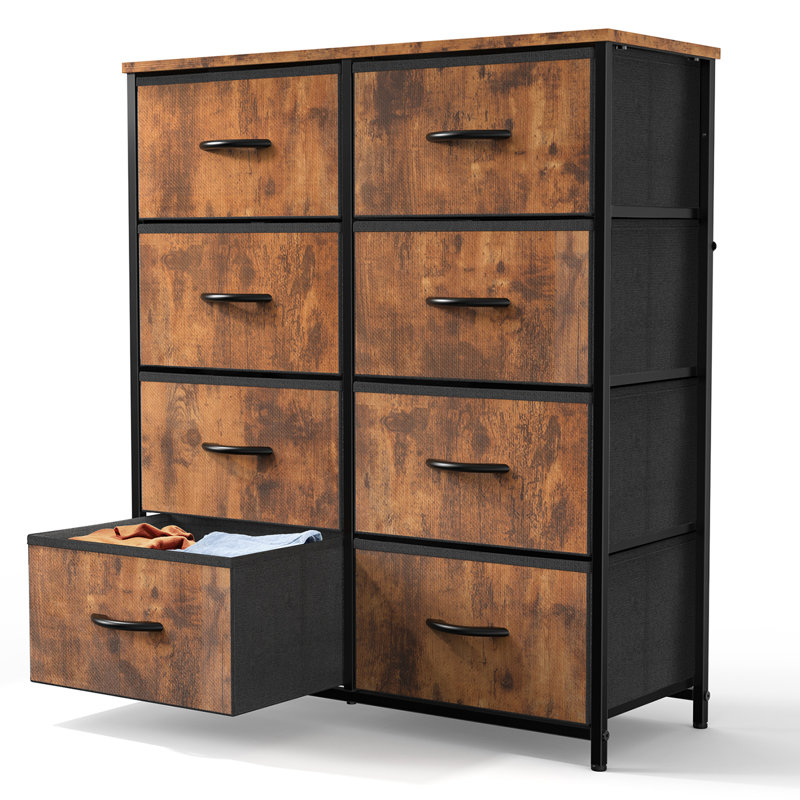 Armoire de rangement haute commode, Brun