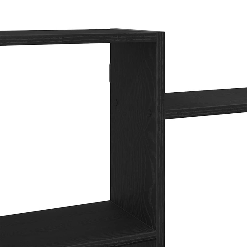  Wall Shelf Black Oak Engineered Wood, 25.6" H x 62.6" W x 7.1" D