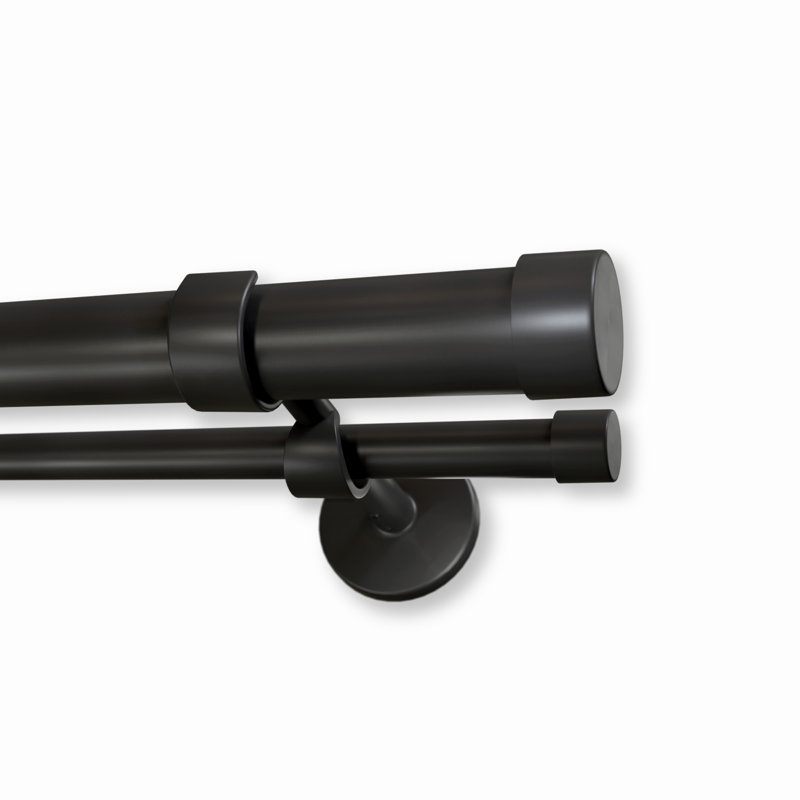 Cambria® Designer Series, diamètre supérieur de 1/8 po de qualité supérieure avec tringle arrière de 5/8 po, tringle à rideaux double non réglable, supports de designer