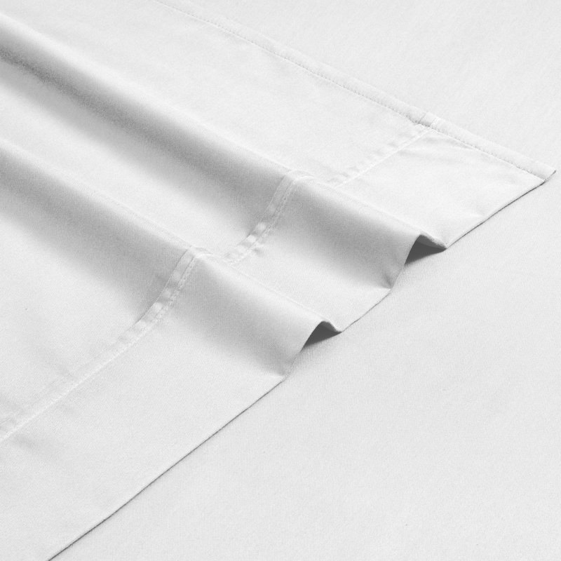 Superior 1200-Thread Count Wrinkle Resistant Cotton Blend Deep Pocket Sheet Set, White, King 4Pc Sheet Set