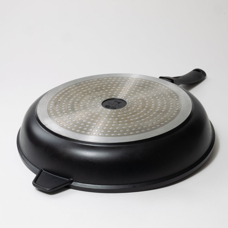 Alva 12.6" Black Aluminum Nonstick Frying Pan with Ceramic Coating