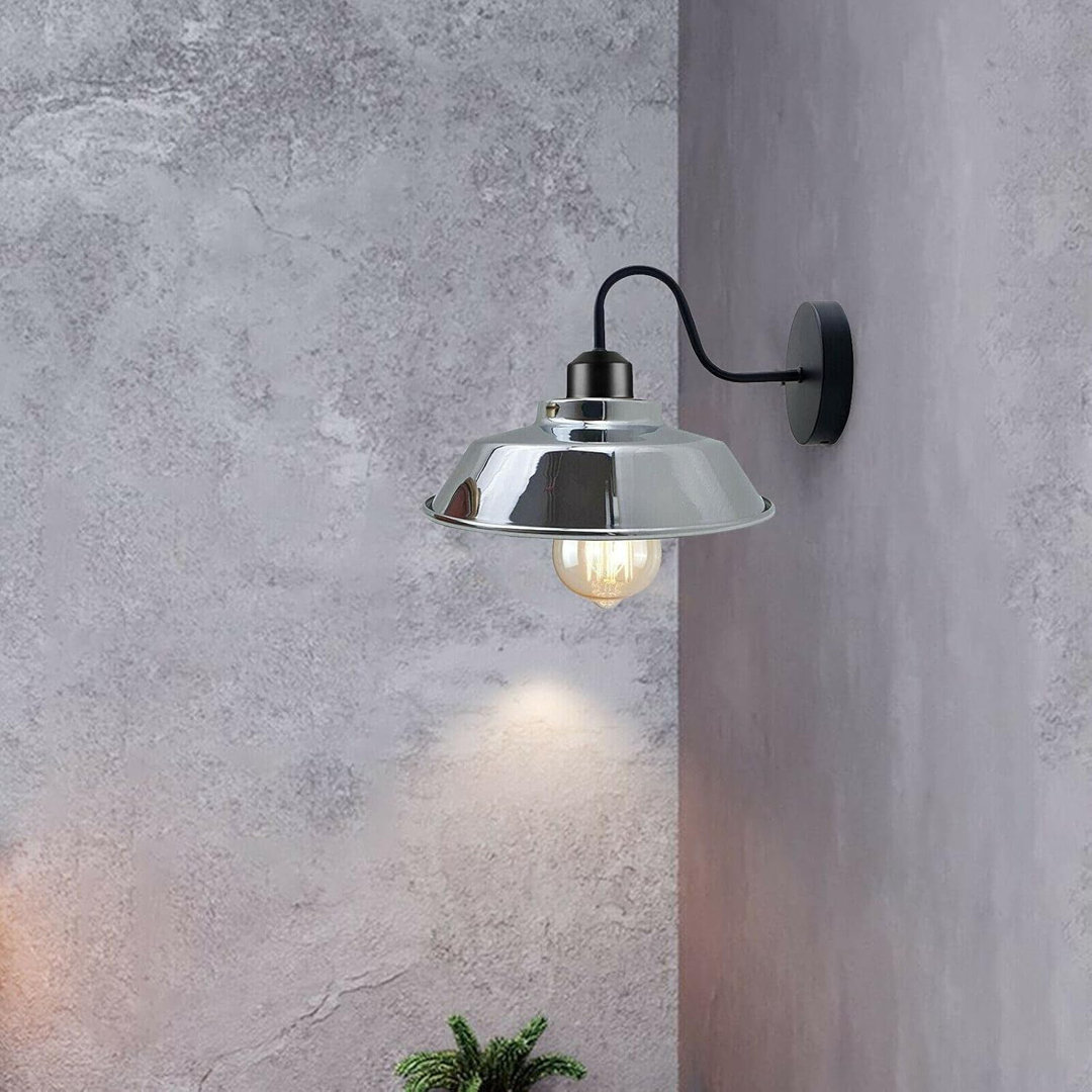 Rustic Industrial Wall Sconce - Gooseneck Outdoor Barn Light Fixture, Vintage Metal Wall Mount for Porch, Garage, Farmhouse, and Exterior Lighting