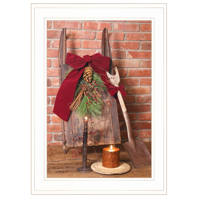 «Let Christmas Live Print», art mural, Cadre blanc