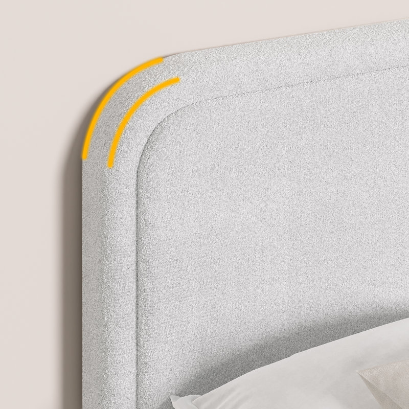 Bensu Boucle Upholstered Platform Bed
