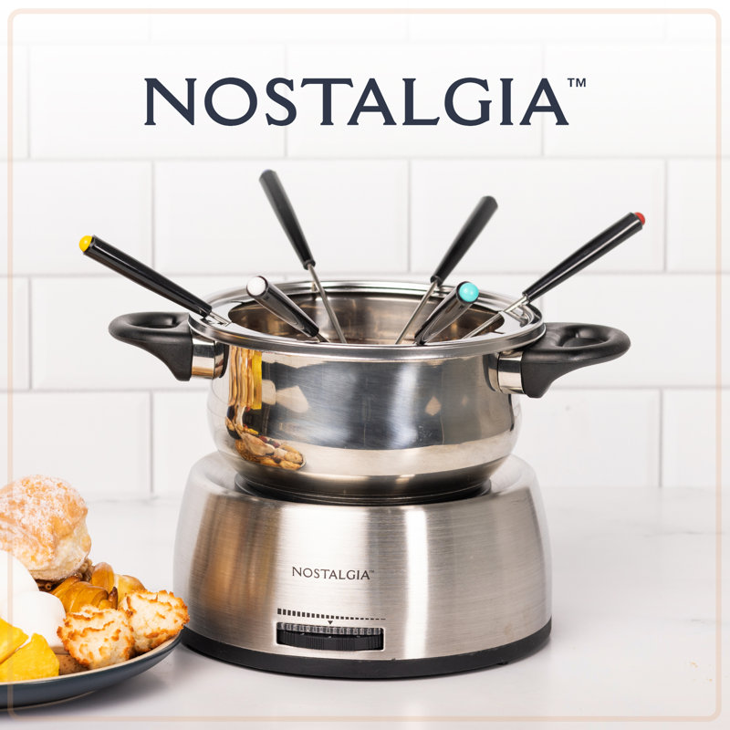 Nostalgia 6-Cup Stainless Steel Electric Fondue Pot