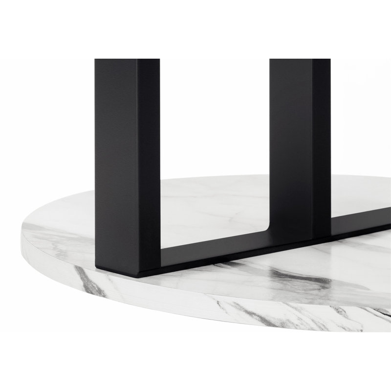 Alexandros End Table, Modern Decorative 23.75'' H Side Table with Faux Marble Table Top for Any Room