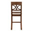 Ensemble de table de salle à manger 6 pièces à hauteur de comptoir en bois avec tablette de rangement, ensemble de table de cuisine avec banc et 4 chaises, style rustique-1398503506