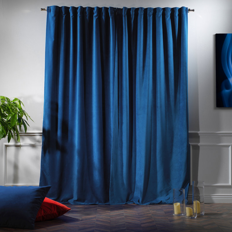 Decorative Double Panel in Matt, Extra Wide X Extra Long, L 52 po x L 84 po, 45 bleu marine