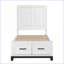 Lit plateforme simple en bois avec tiroirs de rangement, finition blanche, aucun sommier nécessaire pour la chambre à coucher