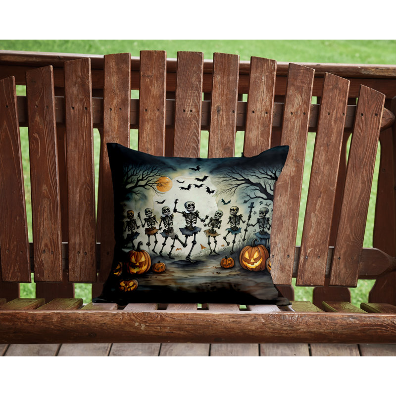 Coussin décoratif intérieur / extérieur en polyester More / Spooky More Spooky Halloween, 14 po x 14 po