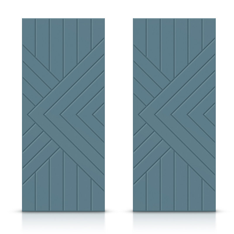 Portes de placard coulissantes sans quincaillerie d'installation, Bleu dignité, 72 po x 84 po