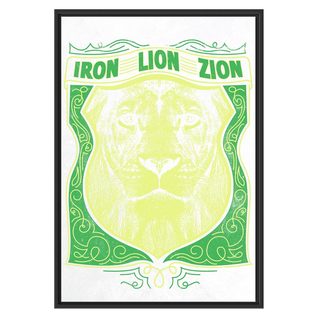 Gerahmtes Wandbild Iron Lion Zion light