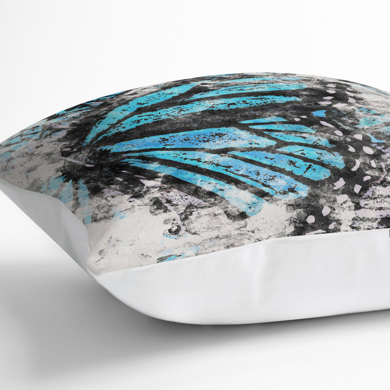 The Butterfly Effect Watercolour Cushion with Filling, White, 40cm H x 40cm W x 15cm D