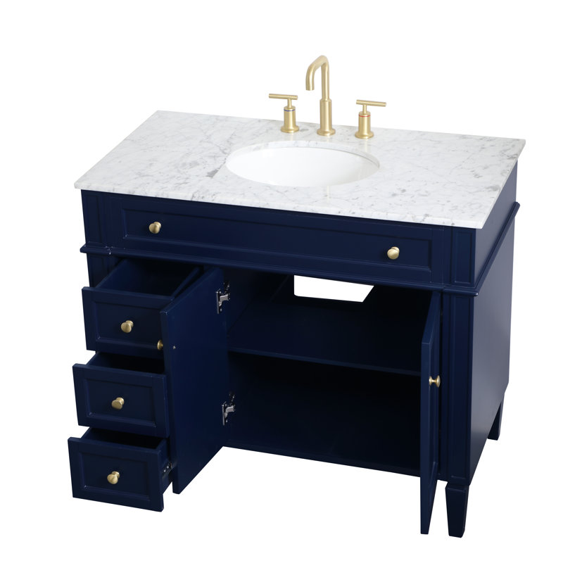 Meuble-lavabo simple 40 po Rivers, Bleu