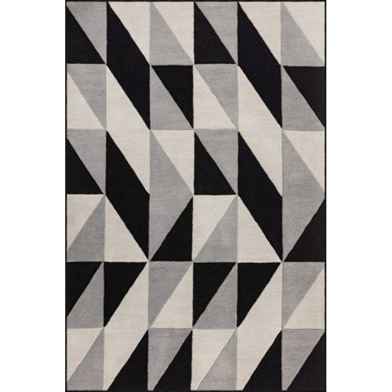 Tapis tissé triangulaire rayé pastel, Sous-tapis carré 3 pi 3 po inclus