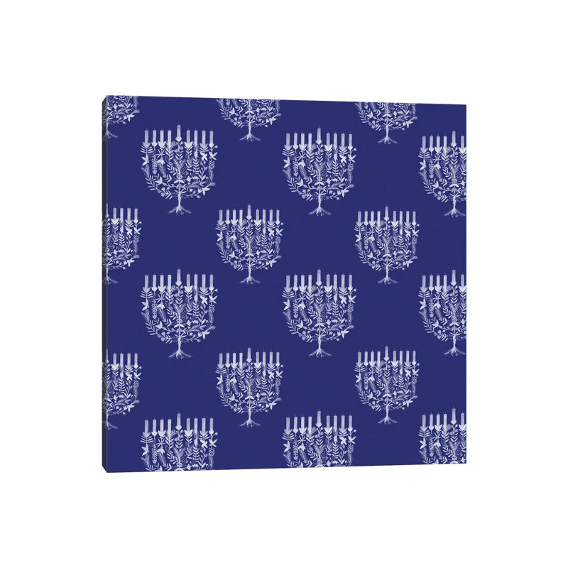 «Boho Hanukkah Collection F» par Grace Popp - reproduction imprimée, Pas de tapis, H 18 po x l 18 po x 1,5 po, Toile tendue