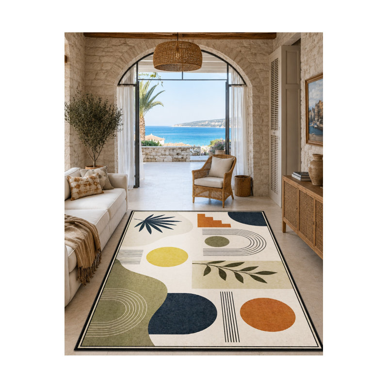 Tapis tissé à la crème Mosso, 2'4" x 3'11"