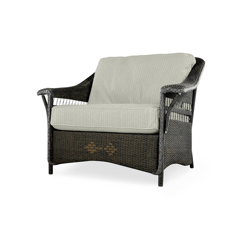 Nantucket Outdoor Lounge Chair, Sailcloth Salt, Mink