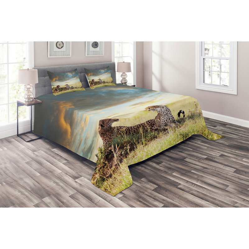Eclectic Polyester Coverlet, King Bedspread + 2 Shams