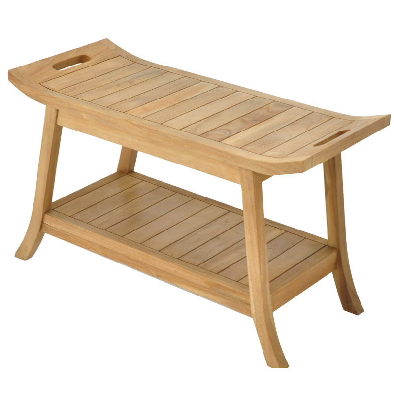 Spateak Grade-A Teak Wood Adelaide Shower Seat 30" Outdoor Patio Stool Bench