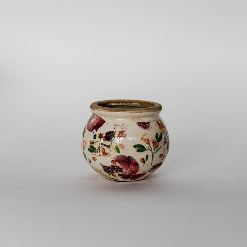 Rond avec vase à motif grenade