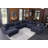 8-Person Chenille Sectional with Console and 2 Ottomans -1303107190