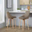 Tabouret de comptoir à hauteur fixe Diana avec pieds en bois courbé et repose-pieds rond - ensemble de 2-109575898-109575897