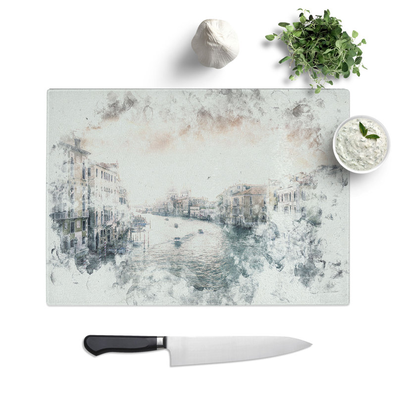 Tempered Glass the Grand Canal in Venice Italy Chopping Board, 20 cm x 28.5 cm
