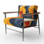 Fauteuil d'appoint abstrait Mid-Century - Fauteuil jaune en mouvement Organics In Motion I-815073692