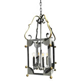 Chelsea 4 - Light Lantern Square Pendant with Wrought Iron Accents