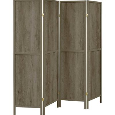 Paravent gris rustique, finition bois flottant, 71,62 po x 69,5 po x 0,74 po, fabriqué en pin, placage et aspect, teinte, H 71,62 po x l 69,5 po x P 0,74 po