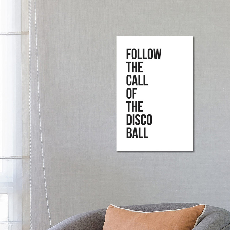 «Disco Ball» par The Native State - Art textuel sur toile tendue, H 26 po x l 18 po x 1,5 po